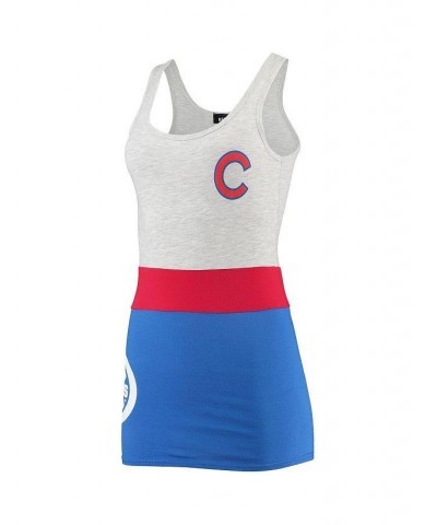 Women's Heather Gray Chicago Cubs Tri-Blend Tank Top Heather Gray $25.47 Tops