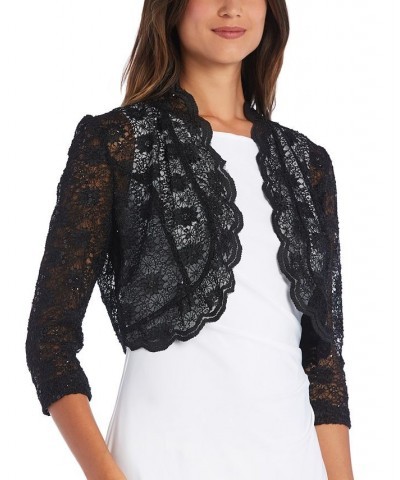 Scalloped Sequin Lace Bolero Black $24.99 Jackets