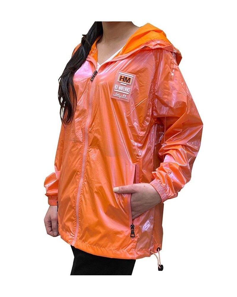 Women's Fashion Hooded Zip-Up Windbreaker Orange $24.78 Jackets