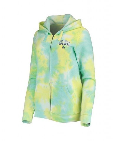 Women's White Los Angeles Dodgers Tie-Dye Full-Zip Hoodie White $36.80 Sweatshirts