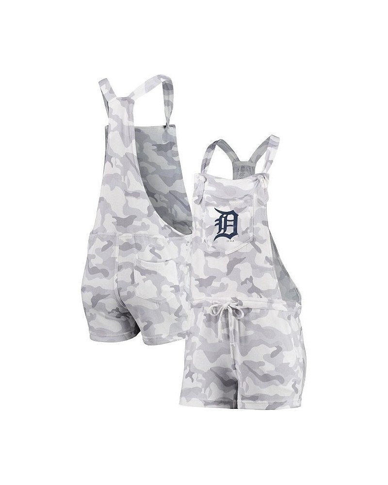 Women's Gray Detroit Tigers Camo Overall Romper Gray $31.34 Shorts