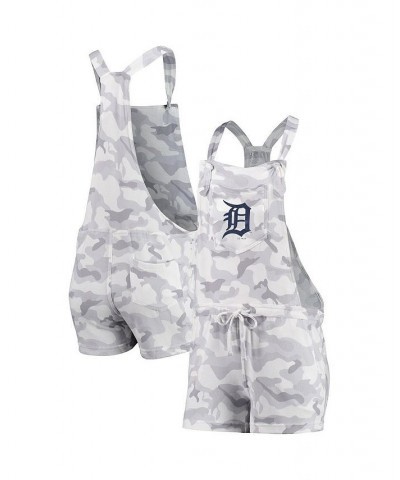 Women's Gray Detroit Tigers Camo Overall Romper Gray $31.34 Shorts