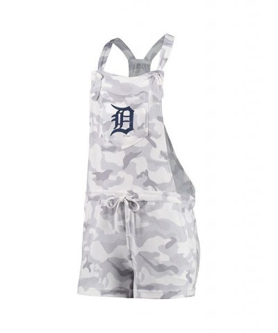 Women's Gray Detroit Tigers Camo Overall Romper Gray $31.34 Shorts