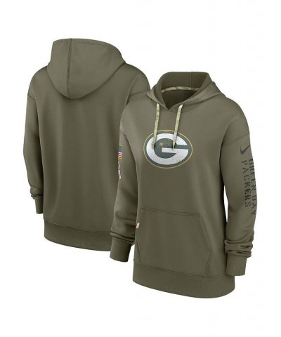 Women's Olive Green Bay Packers 2022 Salute to Service Performance Pullover Hoodie Olive $37.40 Sweatshirts