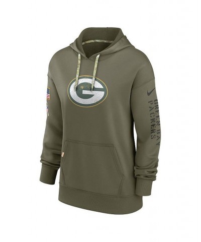 Women's Olive Green Bay Packers 2022 Salute to Service Performance Pullover Hoodie Olive $37.40 Sweatshirts