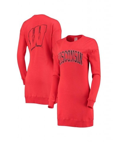 Women's Red Wisconsin Badgers 2-Hit Sweatshirt Dress Red $34.30 Dresses