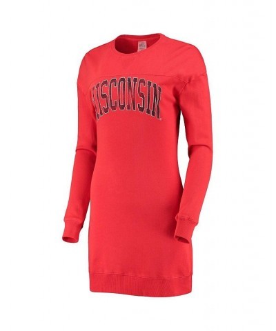 Women's Red Wisconsin Badgers 2-Hit Sweatshirt Dress Red $34.30 Dresses