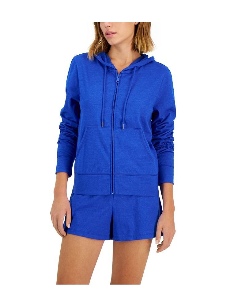 Women's Retro Recycled Full Zip Jacket Blue $17.85 Jackets