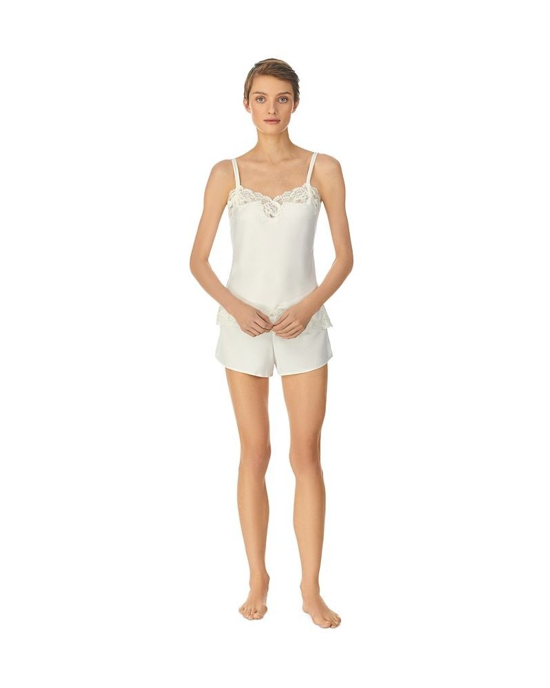 Flower-Lace Trim Cami & Shorts Pajama Set Ivory $39.48 Sleepwear