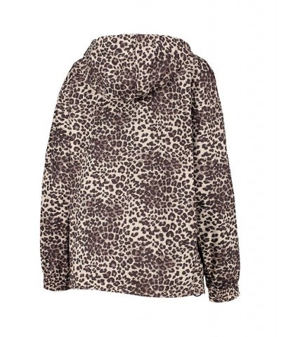 Women's Leopard New York Knicks Gabriella Windbreaker Half-Zip Hoodie Leopard $55.20 Jackets