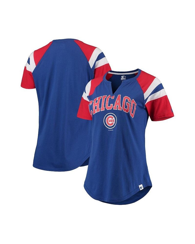 Women's Royal and Red Chicago Cubs Game On Notch Neck Raglan T-shirt Royal, Red $23.84 Tops