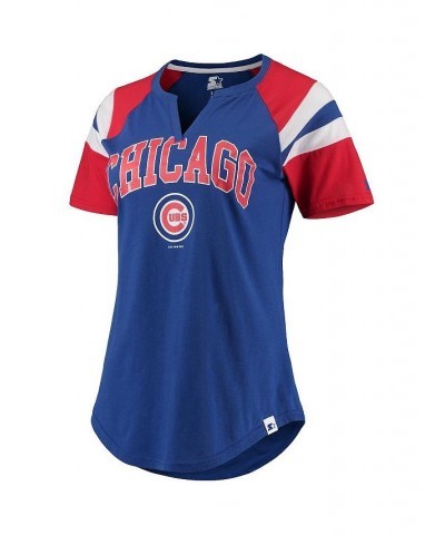 Women's Royal and Red Chicago Cubs Game On Notch Neck Raglan T-shirt Royal, Red $23.84 Tops