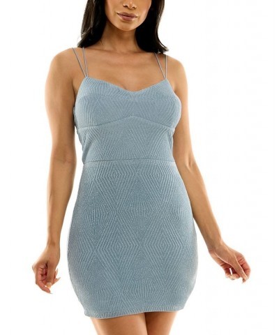 Juniors' Sweetheart-Neck Bodycon Mini Dress Dusty Blue $40.29 Dresses