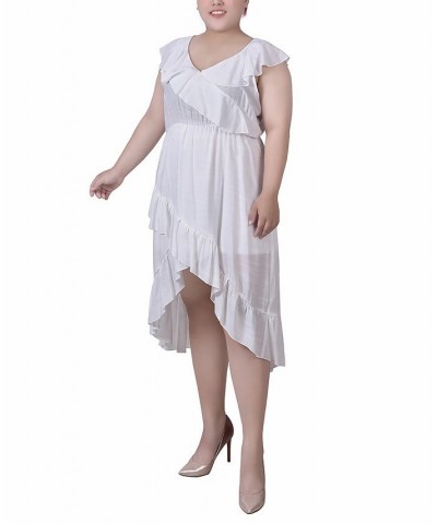 Plus Size Sleeveless Flounced Dress White $14.28 Dresses