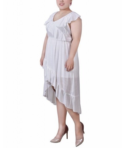 Plus Size Sleeveless Flounced Dress White $14.28 Dresses