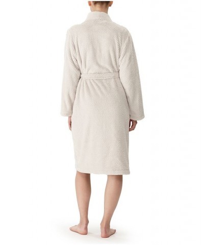 Women's Primalush Honeycomb Dobby Textured Belted Robe Moonbeam $36.72 Sleepwear