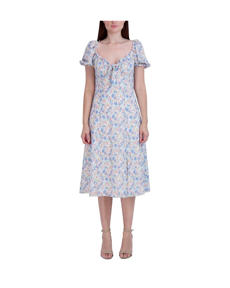 Women's Tie-Front Empire-Waist Dress White/Floral $47.36 Dresses