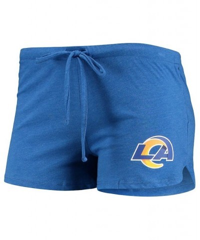 Women's Royal Los Angeles Rams Meter Knit Long Sleeve Raglan Top and Shorts Sleep Set Royal $28.00 Pajama