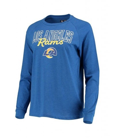 Women's Royal Los Angeles Rams Meter Knit Long Sleeve Raglan Top and Shorts Sleep Set Royal $28.00 Pajama