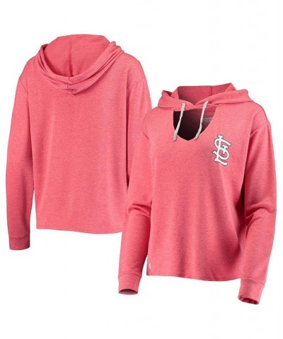 Women's Heathered Red St. Louis Cardinals Prodigy Choker Pullover Hoodie Red $24.20 Sweatshirts