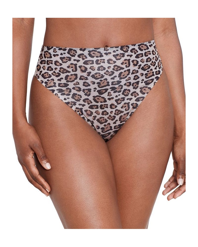 Women's Body Glow Light Shaping Thong 2428 Lovely Leopard $11.42 Shapewear