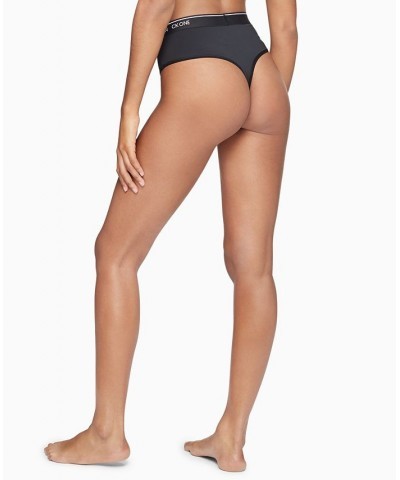 Women's CK One High-Waist Thong Underwear QF5745 Black $12.98 Panty