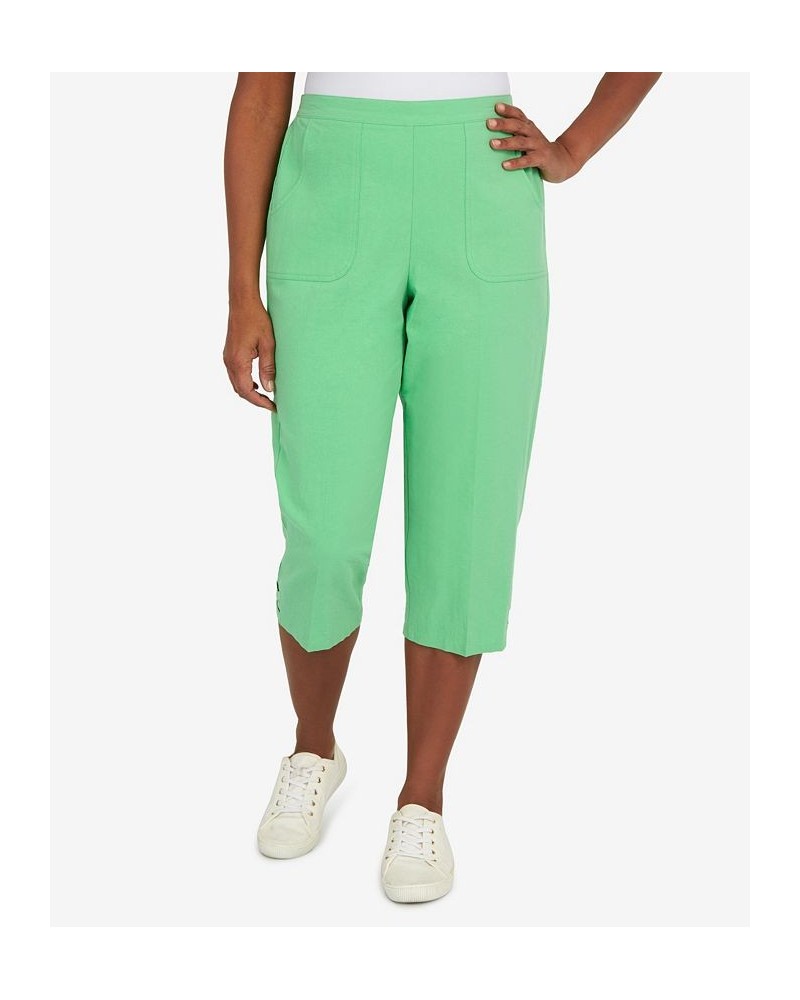 Women's Criss Cross Structured Capri Pants Green $34.51 Pants