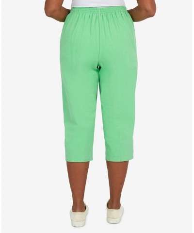 Women's Criss Cross Structured Capri Pants Green $34.51 Pants