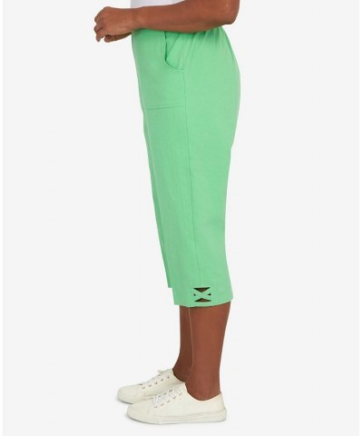 Women's Criss Cross Structured Capri Pants Green $34.51 Pants