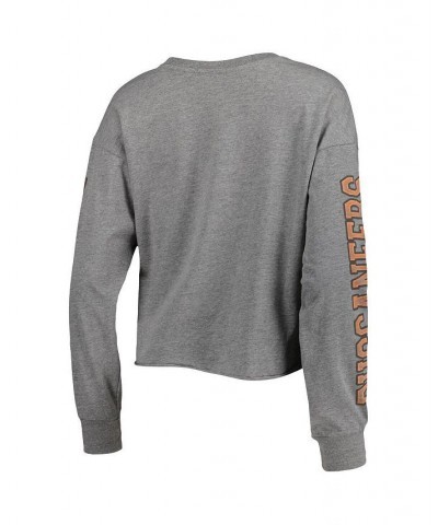 Women's '47 Heathered Gray Tampa Bay Buccaneers Ultra Max Parkway Long Sleeve Cropped T-shirt Heathered Gray $22.56 Tops