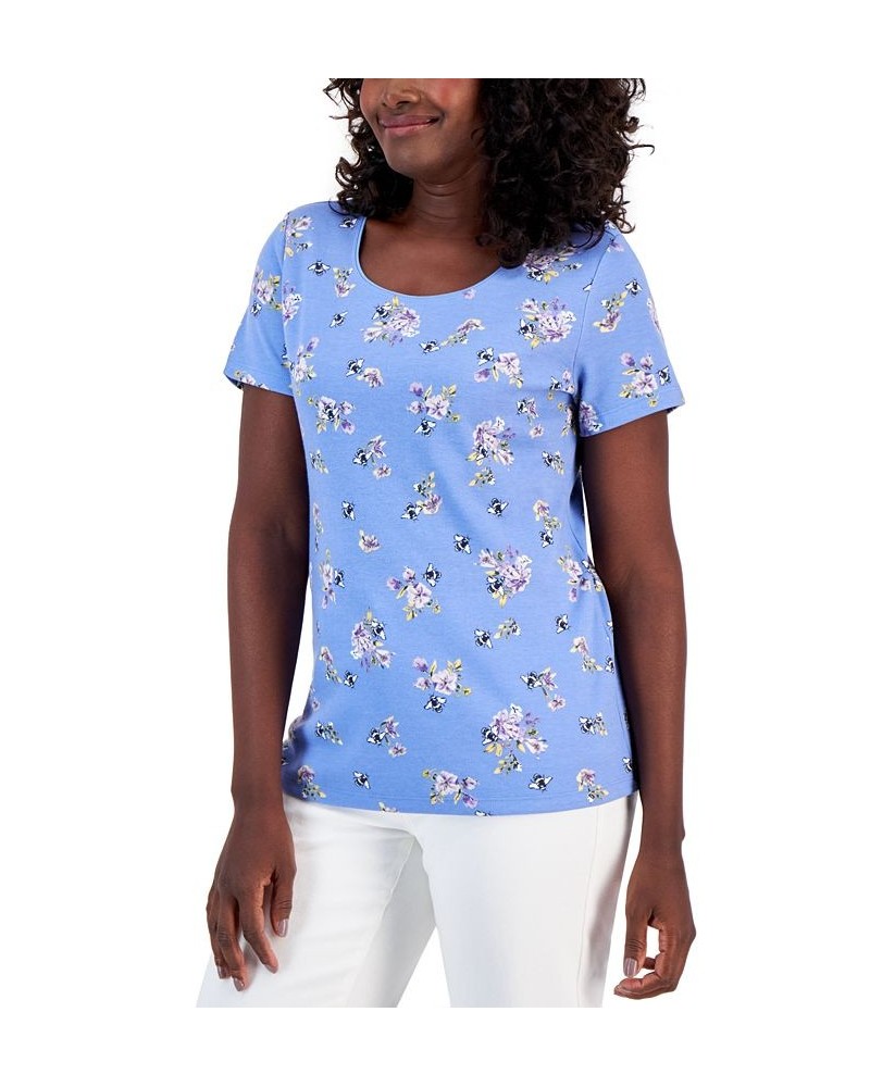 Petite Printed Bee Mine Short-Sleeve Top Granada Sky $10.25 Tops