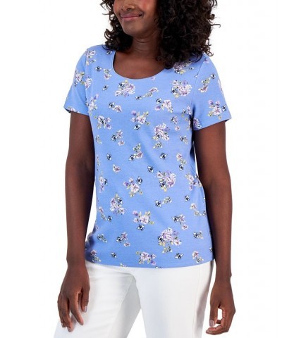 Petite Printed Bee Mine Short-Sleeve Top Granada Sky $10.25 Tops