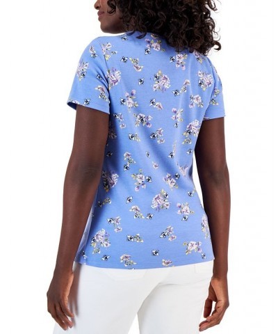 Petite Printed Bee Mine Short-Sleeve Top Granada Sky $10.25 Tops