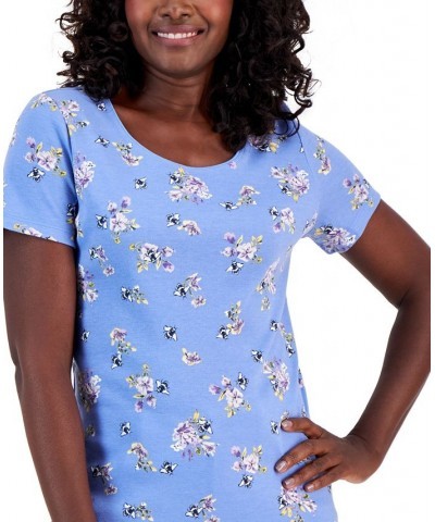 Petite Printed Bee Mine Short-Sleeve Top Granada Sky $10.25 Tops