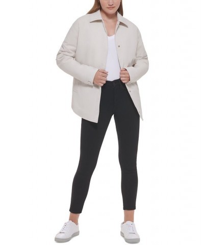 Women's Snap-Front Shirt Jacket White $48.85 Jackets