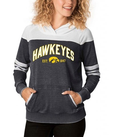 Women's Charcoal and White Iowa Hawkeyes Blitz Sleeve Striped Blocked Raglan Hoodie Charcoal, White $35.72 Sweatshirts