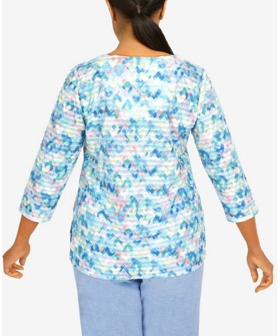 Petite Set Sail Abstract Texture V-neck Top Multi $35.45 Tops