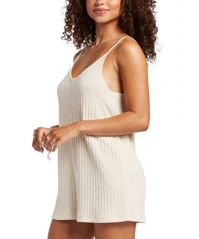 Juniors' On Our Way Ribbed V-Neck Romper Tapioca $27.60 Shorts